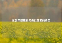 王者荣耀里有无类似亚索的角色