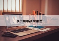 关于黄网站13的信息