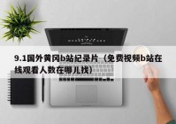 9.1国外黄冈b站纪录片（免费视频b站在线观看人数在哪儿找）