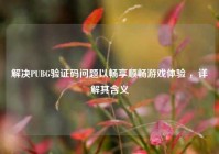解决PUBG验证码问题以畅享顺畅游戏体验 ，详解其含义