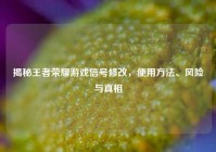 揭秘王者荣耀游戏信号修改，使用     、风险与真相