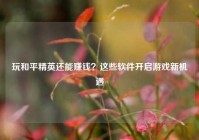 玩和平精英还能赚钱？这些软件开启游戏新机遇