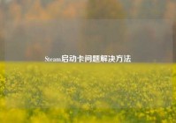 Steam启动卡问题解决     