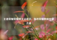 王者荣耀荣耀榜无法显示，探寻荣耀榜前空寂之谜