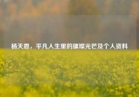 杨天恩，平凡人生里的璀璨光芒及个人资料