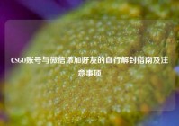 CSGO账号与微信添加好友的自行解封指南及注意事项