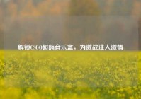 解锁CSGO超嗨音乐盒，为激战注入     