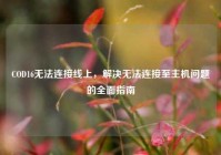 COD16无法连接线上，解决无法连接至主机问题的全面指南