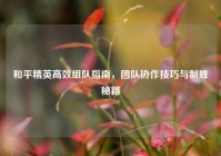 和平精英高效组队指南，团队协作技巧与制胜秘籍