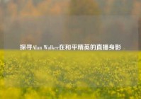 探寻Alan Walker在和平精英的直播身影