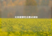 元宵健康吃法要点须知