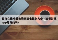 趣夜在线观看免费高清电视剧大全（趣看影视app是真的吗）