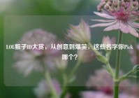LOL猴子ID大赏，从创意到爆笑，这些名字你Pick哪个？