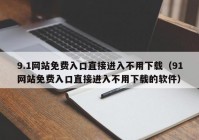 9.1网站免费入口直接进入不用下载（91网站免费入口直接进入不用下载的软件）