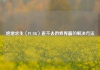 绝地求生（PUBG）进不去游戏界面的解决     