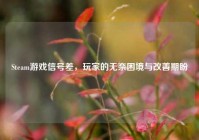 Steam游戏信号差，玩家的无奈困境与改善期盼