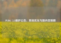 PUBG 7.25维护公告，系统优化与新内容前瞻