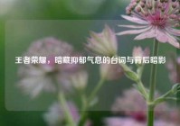 王者荣耀，暗藏抑郁气息的台词与背后暗影