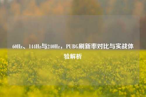 60Hz、144Hz与240Hz,PUBG刷新率对比与实战体验解析