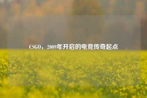 CSGO,2009年开启的电竞传奇起点