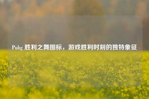 Pubg 胜利之舞图标,游戏胜利时刻的独特象征