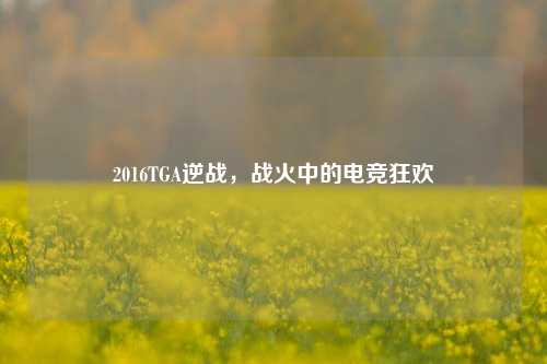2016TGA逆战,战火中的电竞狂欢