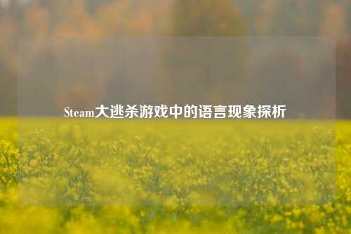 Steam大逃杀游戏中的语言现象探析