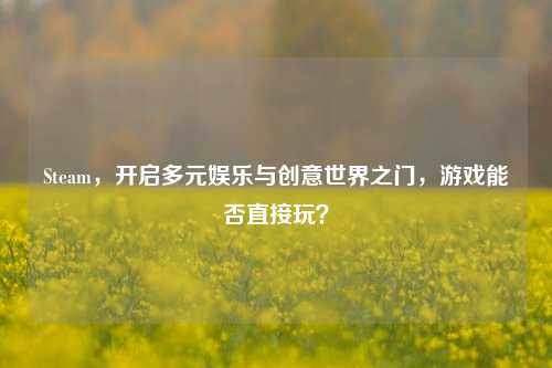 Steam,开启多元娱乐与创意世界之门,游戏能否直接玩?