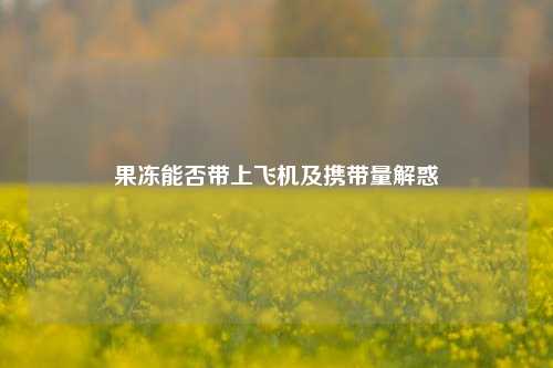 果冻能否带上飞机及携带量解惑
