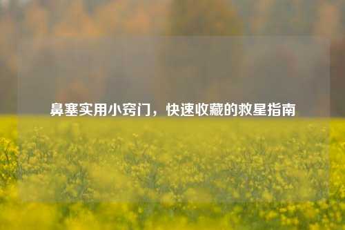 鼻塞实用小窍门,快速收藏的救星指南