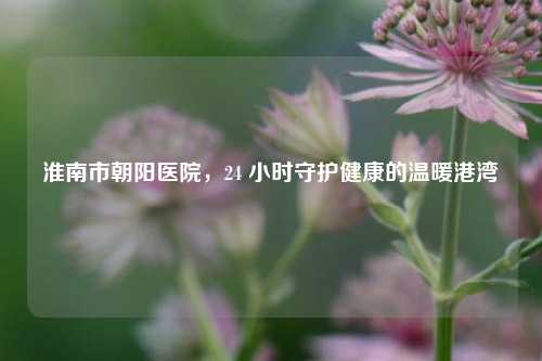 淮南市朝阳医院,24 小时守护健康的温暖港湾