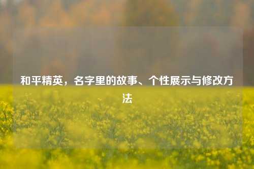 和平精英,名字里的故事、个性展示与修改