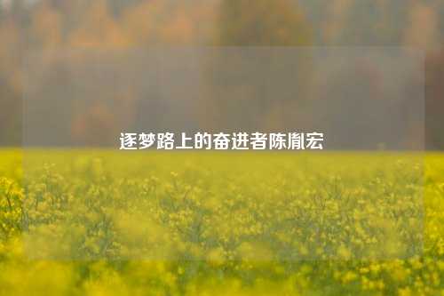 逐梦路上的奋进者陈胤宏