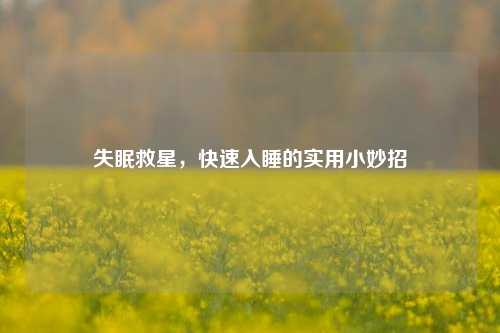 失眠救星,快速入睡的实用小妙招