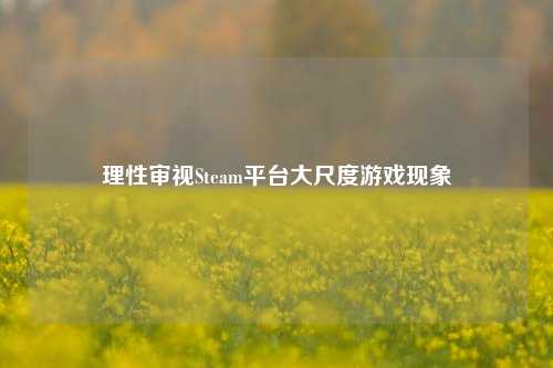 理性审视Steam平台大尺度游戏现象