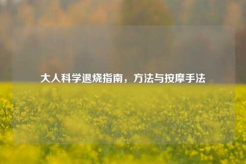 大人科学退烧指南, 与***手法