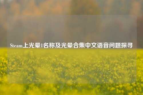 Steam上光晕1名称及光晕合集中文语音问题探寻