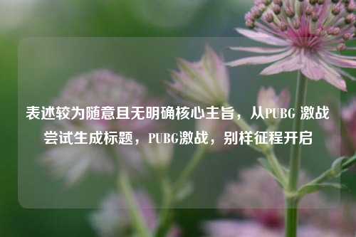 表述较为随意且无明确核心主旨,从PUBG 激战尝试生成标题,PUBG激战,别样征程开启