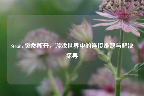 Steam 突然断开,游戏世界中的连接难题与解决探寻