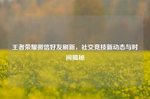 王者荣耀微信好友刷新,社交竞技新动态与时间揭秘