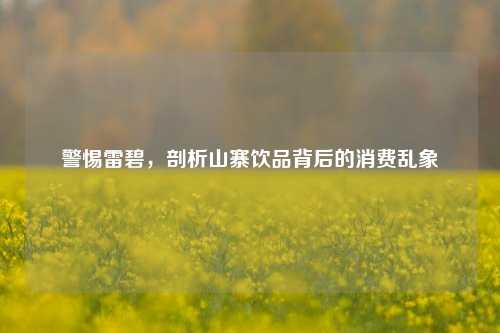 警惕雷碧,剖析山寨饮品背后的消费乱象