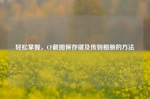 轻松掌握,CF截图保存键及传到相册的