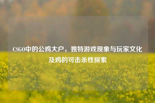 CSGO中的公鸡大户,独特游戏现象与玩家文化及鸡的可击杀性探索