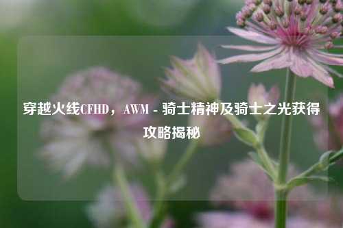 穿越火线CFHD,AWM - 骑士精神及骑士之光获得攻略揭秘