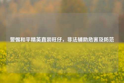 警惕和平精英直装旺仔,非法辅助危害及防范