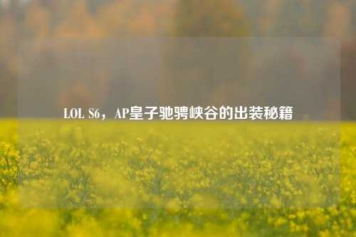 LOL S6,AP皇子驰骋峡谷的出装秘籍