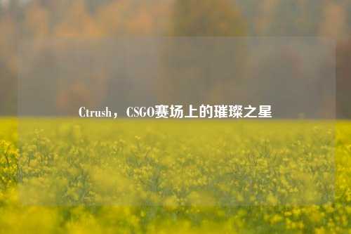 Ctrush,CSGO赛场上的璀璨之星