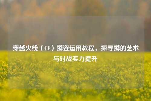 穿越火线(CF)蹲姿运用教程,探寻蹲的艺术与对战实力提升