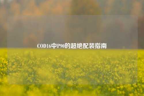 COD16中P90的超绝配装指南