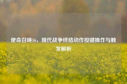使命召唤16,现代战争终结动作按键操作与触发解析